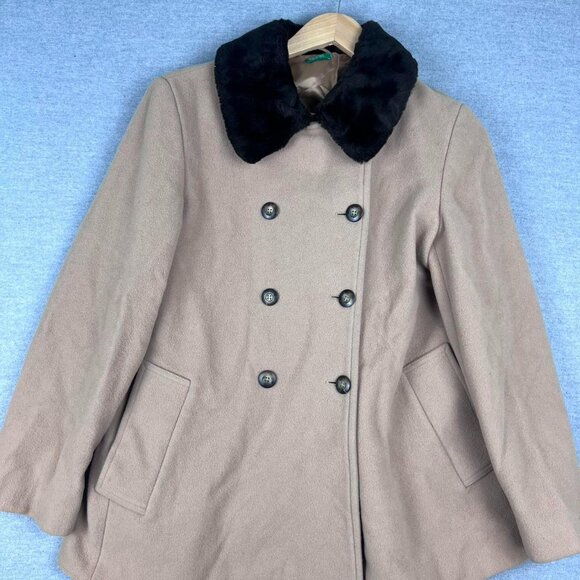 Vintage Made In Italy Benetton Fur Tan Jacket Size Xs 60s Jackie Kennedy - Picture 2 of 7